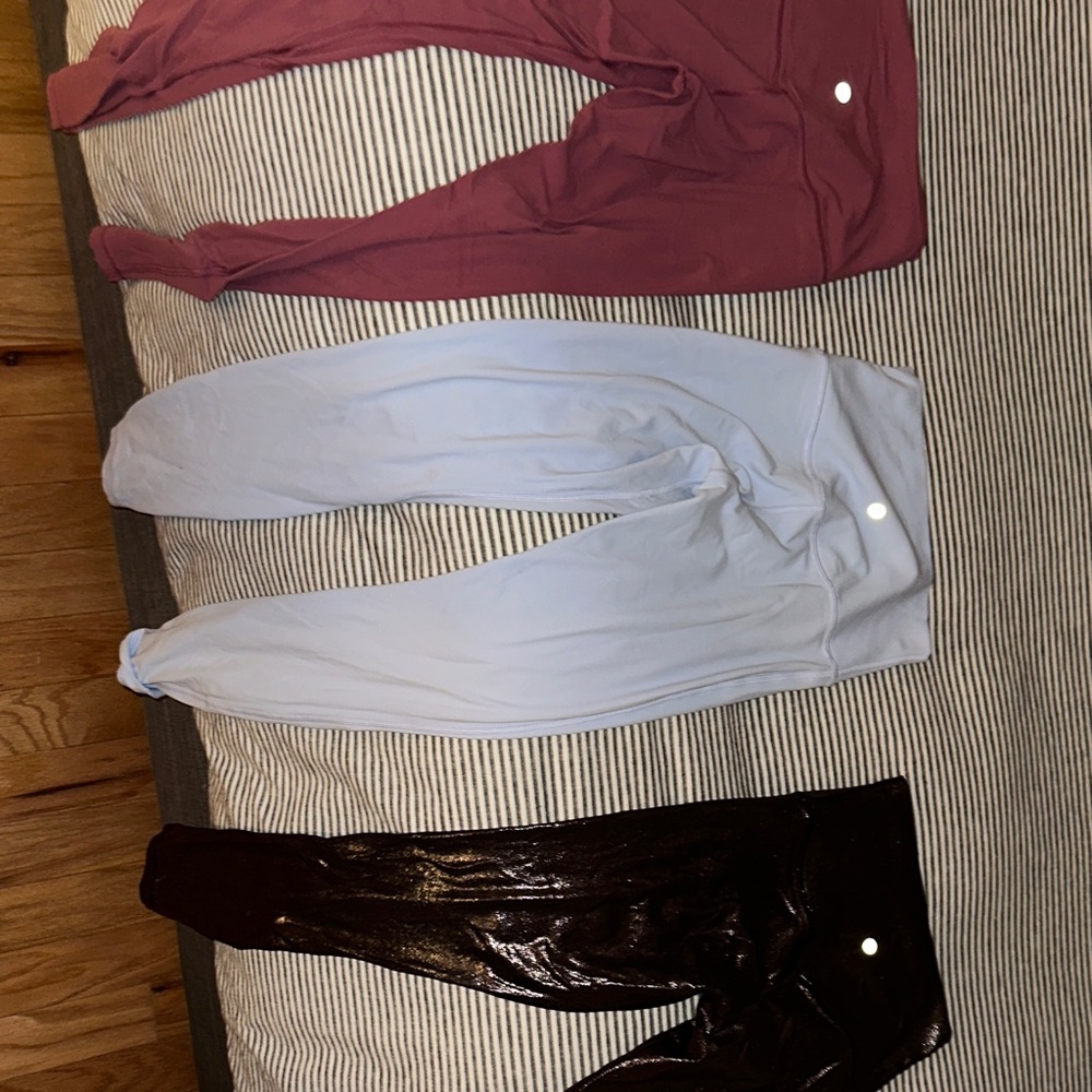 lululemon athletica metallic giving all three in a bundle , size 4-6 tags no tag